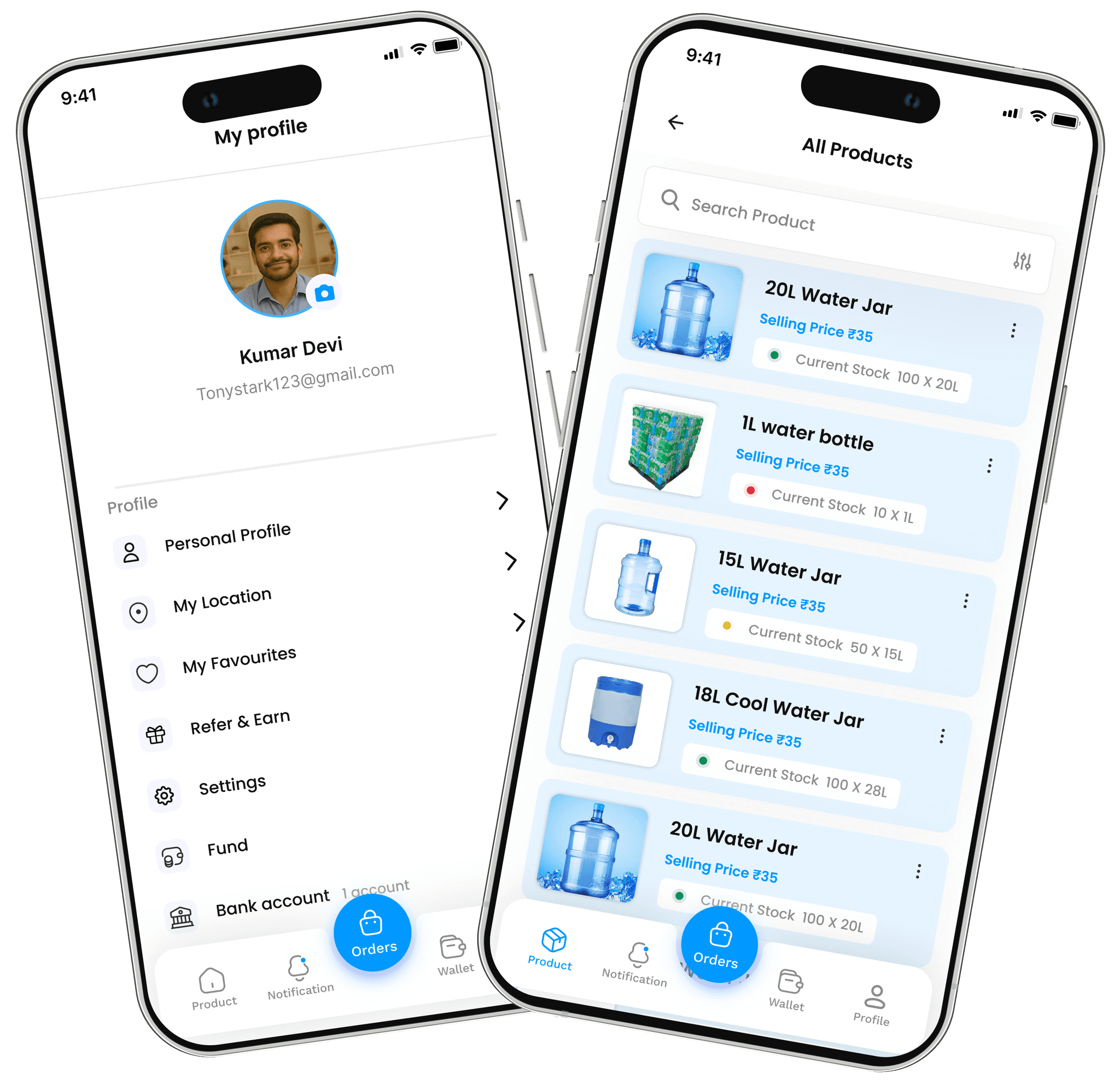 AQVARUNA App Profile and Products